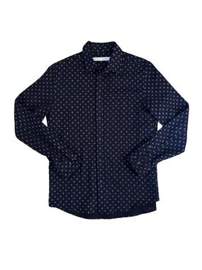 National Standards Linen Feel Slim Fit Patterned Shirt